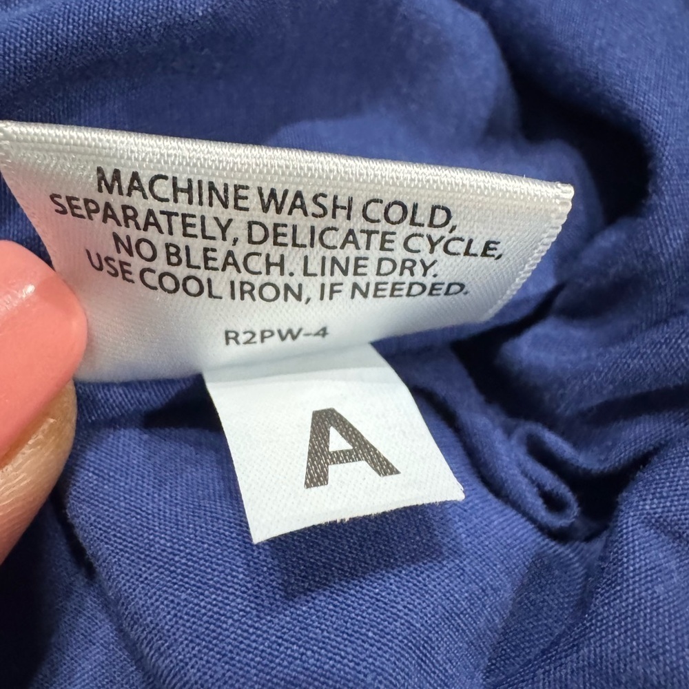 EILEEN FISHER Button-Up Swing Jacket w Pockets Deep Royal Blue Cotton/Nylon sz S - Picture 7 of 7